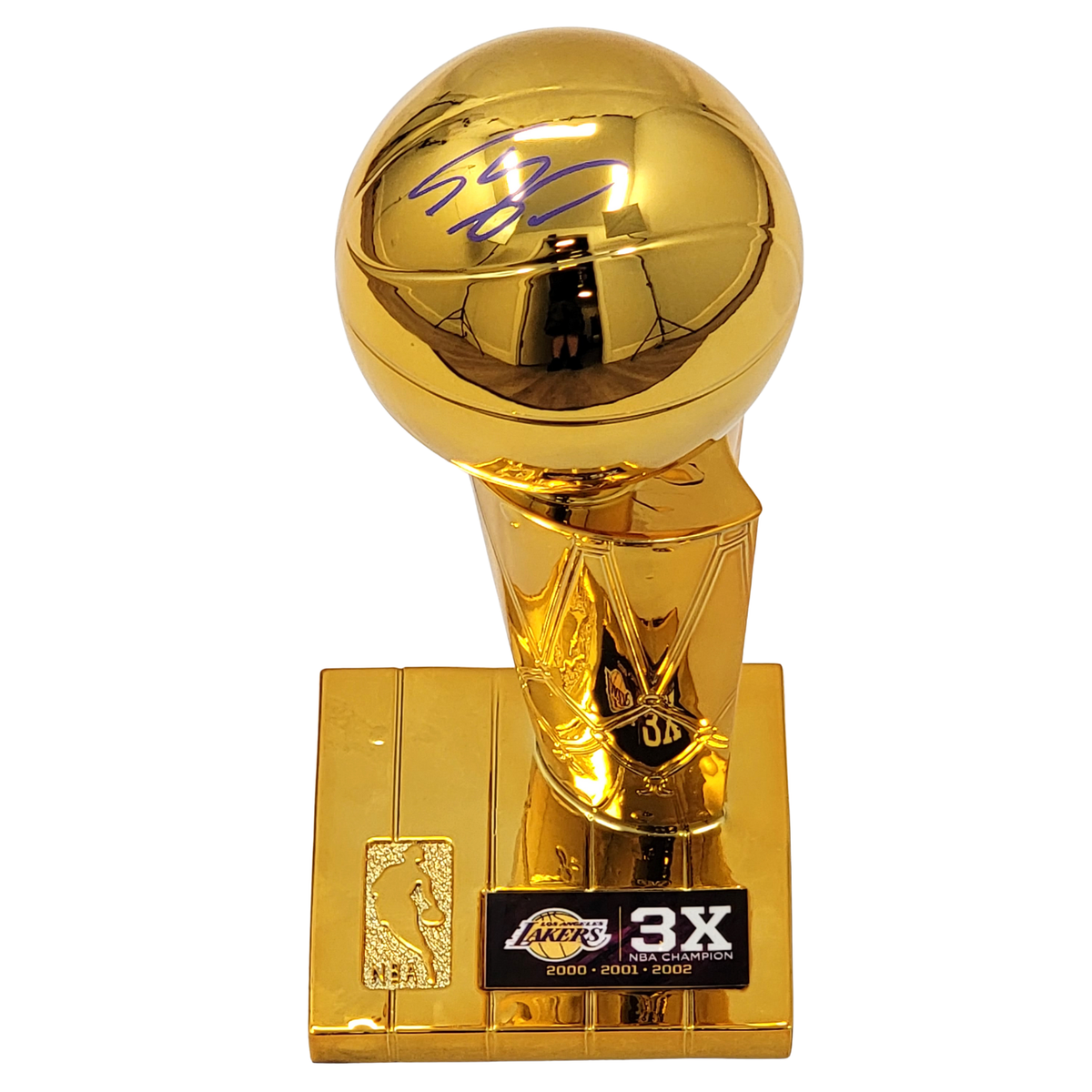 Shaquille O'Neal Autographed Los Angeles Lakers 12" Replica Larry O'Brien Trophy Beckett Witnessed-Powers Sports Memorabilia
