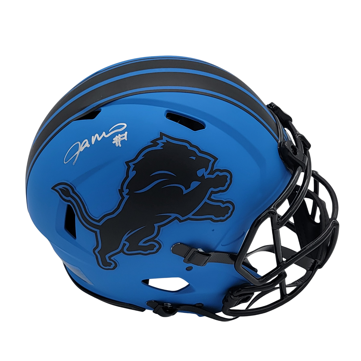 Jameson Williams Signed Detroit Lions Rave Authentic Full Size Helmet - Beckett-Powers Sports Memorabilia