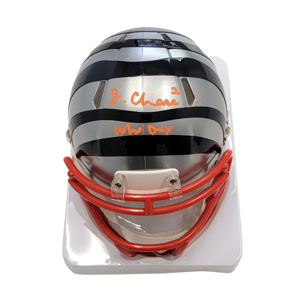 Ja'Marr Chase Autographed Cincinnati Bengals Flash Mini Helmet W/ Who Dey Beckett Witnessed-Powers Sports Memorabilia