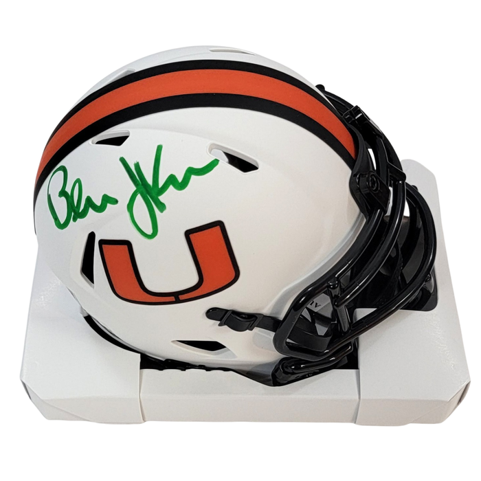 Bernie Kosar Signed University of Miami Hurricanes Riddell Lunar Eclipse Mini Helmet - Beckett-Powers Sports Memorabilia
