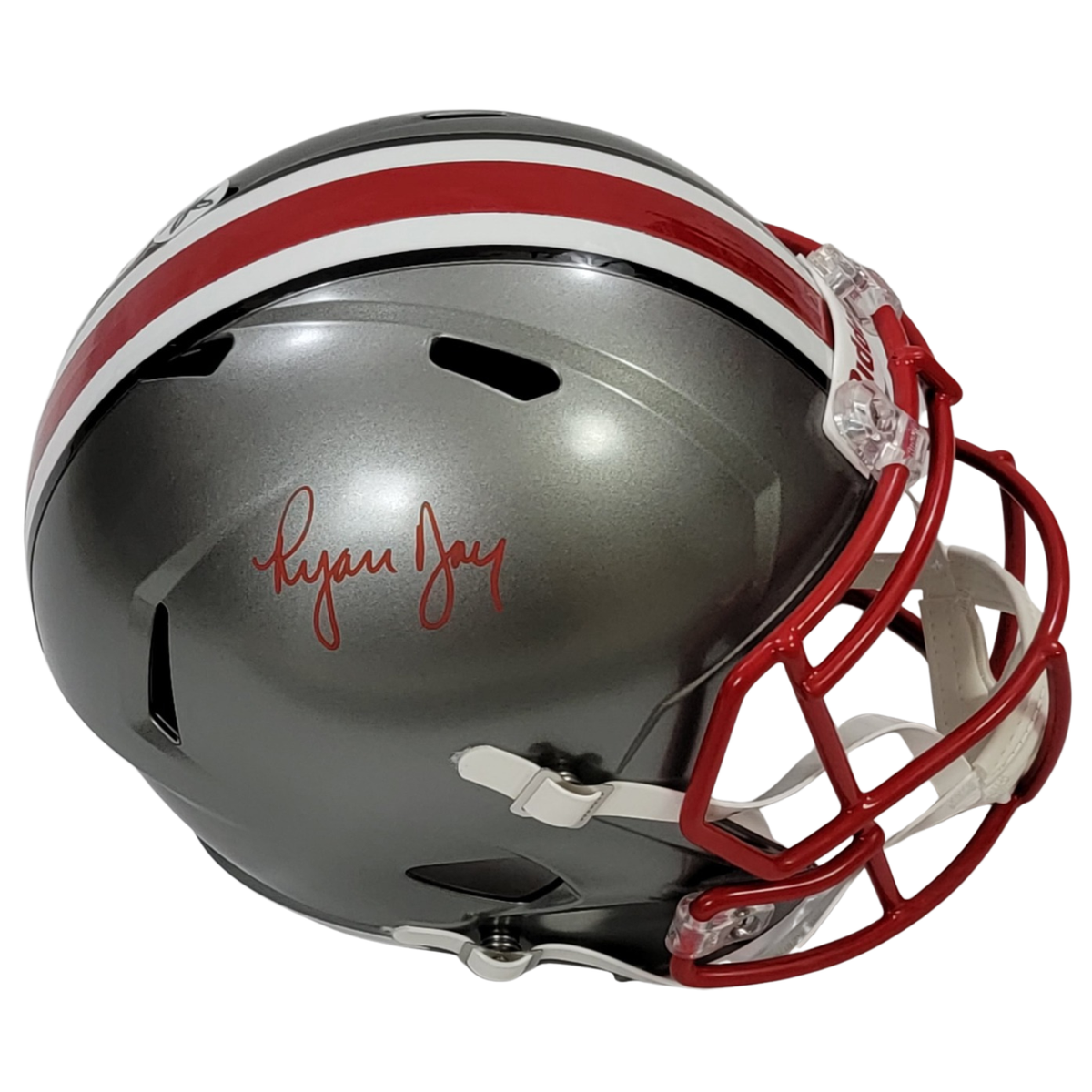 Ryan Day Autographed Ohio State Riddell Speed Flash Replica Helmet Beckett Witnessed-Powers Sports Memorabilia