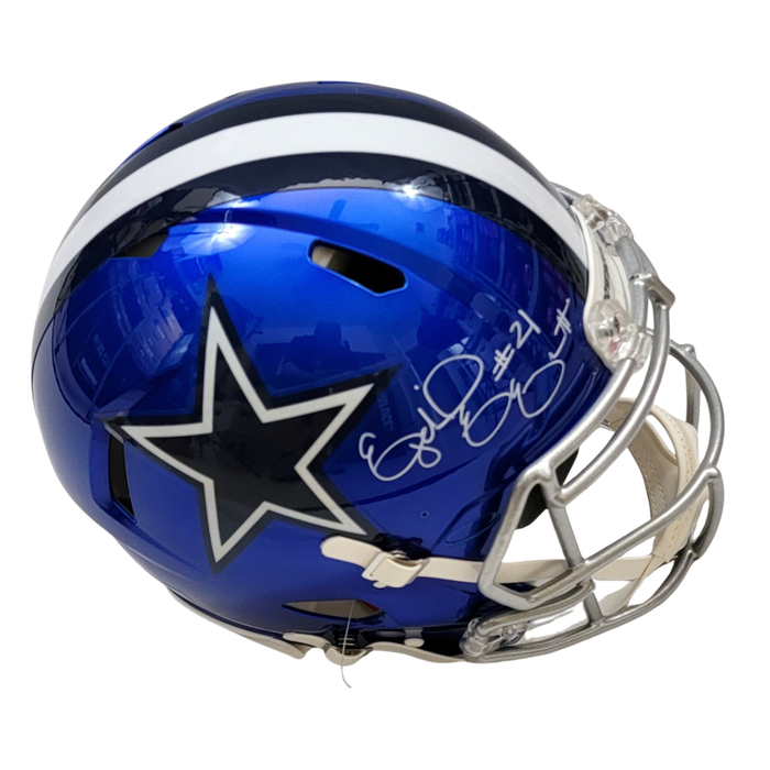 Ezekiel Elliott Signed Dallas Cowboys Riddell Speed Flash Authentic Full Size Helmet - Beckett-Powers Sports Memorabilia