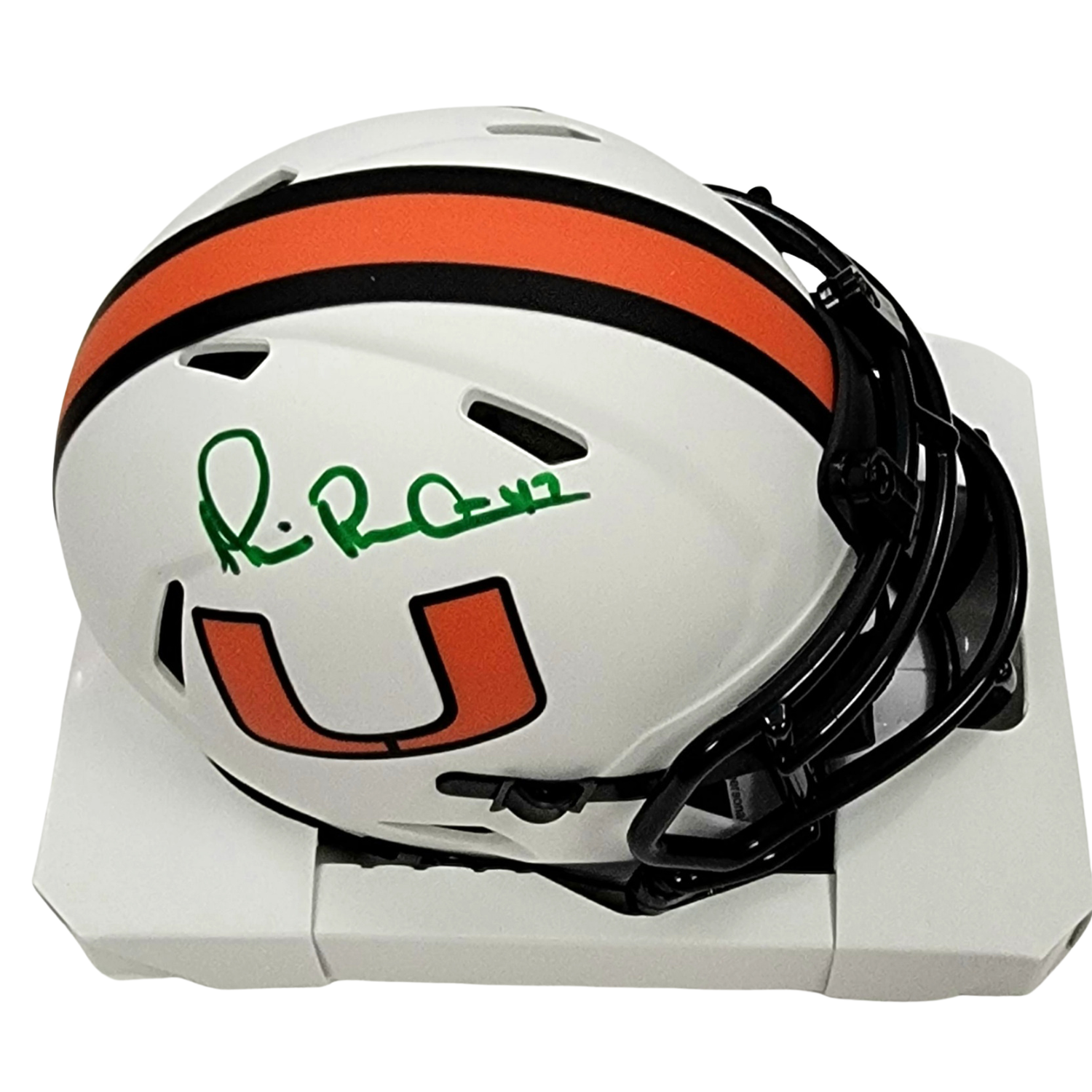 Michael Irvin Signed University of Miami UM Riddell Lunar Eclipse Mini Helmet Beckett Witness-Powers Sports Memorabilia