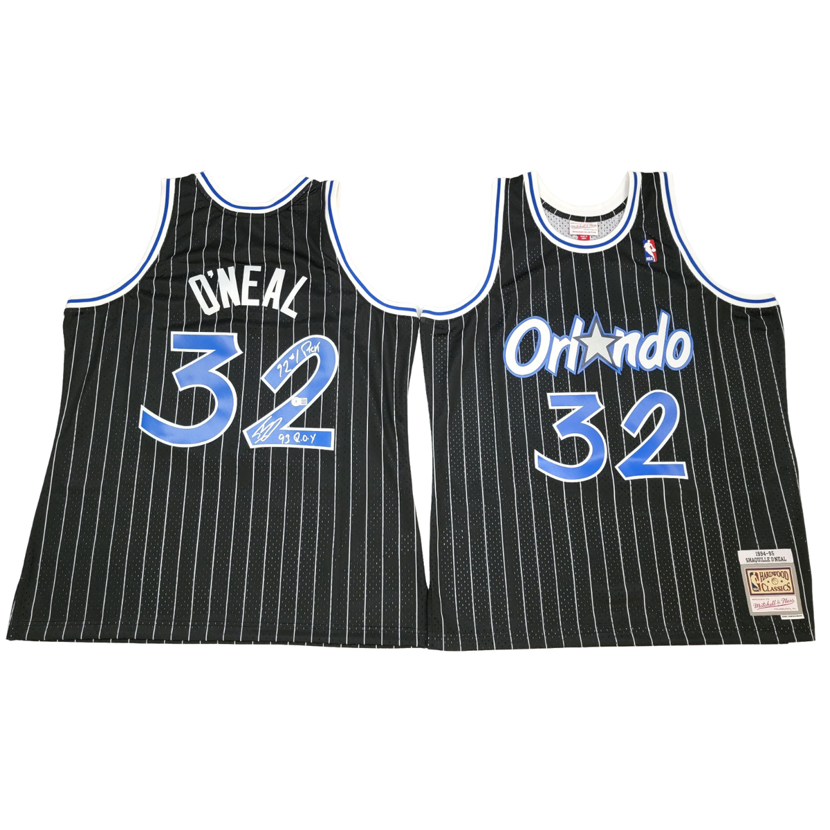 Shaquille O'Neal Autographed Orlando Magic 1994-95 Mitchell & Ness Jersey W/ 92 #1 Pick & 93 ROY Beckett Witnessed-Powers Sports Memorabilia