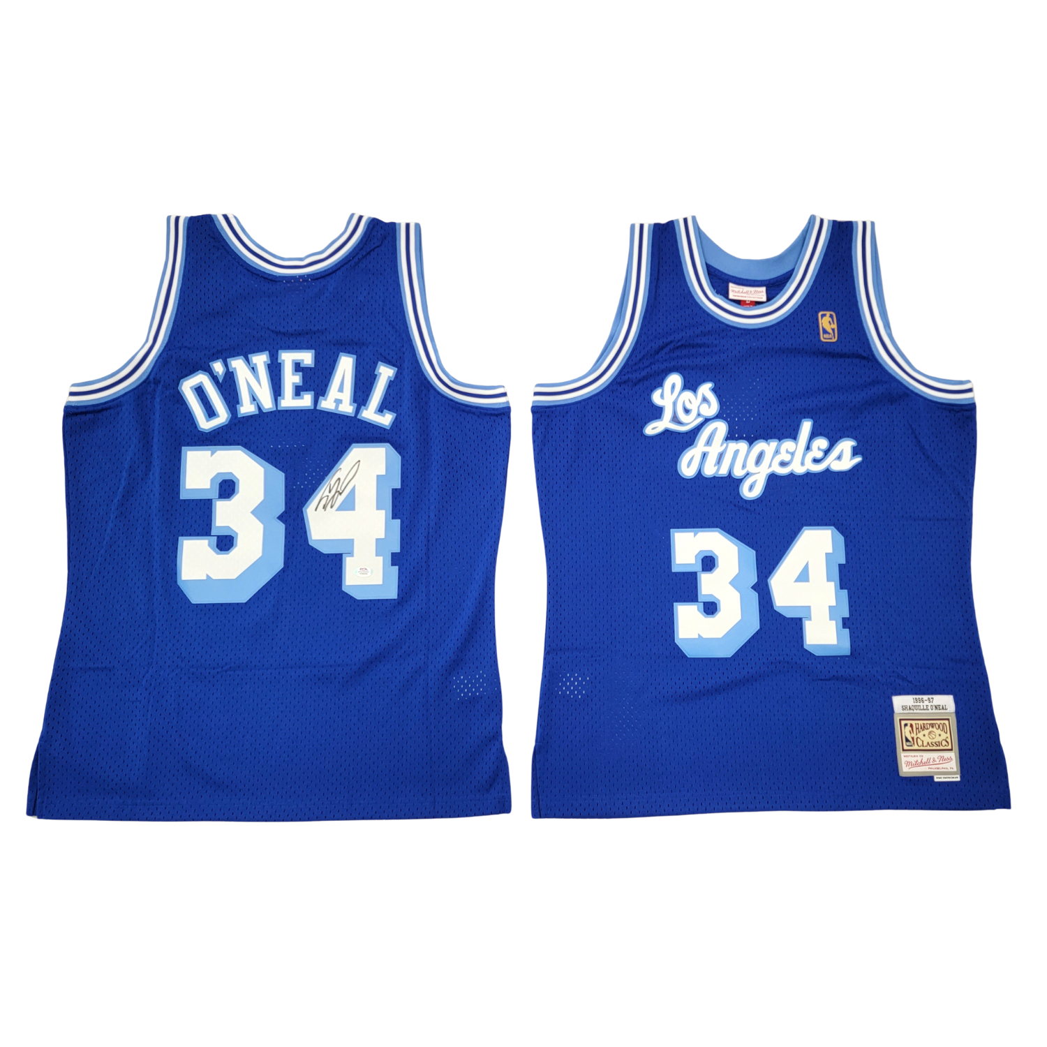 Shaquille O'Neal Signed Los Angeles Lakers 1996-97 Throwback Blue Mitchell & Ness Jersey - Beckett-Powers Sports Memorabilia