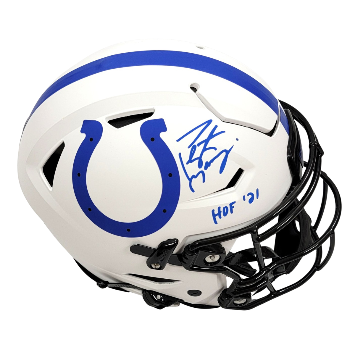 Peyton Manning Autographed Indianapolis Colts Riddell Lunar Eclipse Speed Flex Helmet W/ HOF 21 Fanatics-Powers Sports Memorabilia