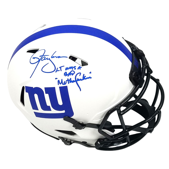 Lawrence Taylor Signed New York Giants Riddell Lunar Eclipse Authentic Full Size Helmet W/ L.T. Was A Bad Motherfucker - Beckett-Powers Sports Memorabilia