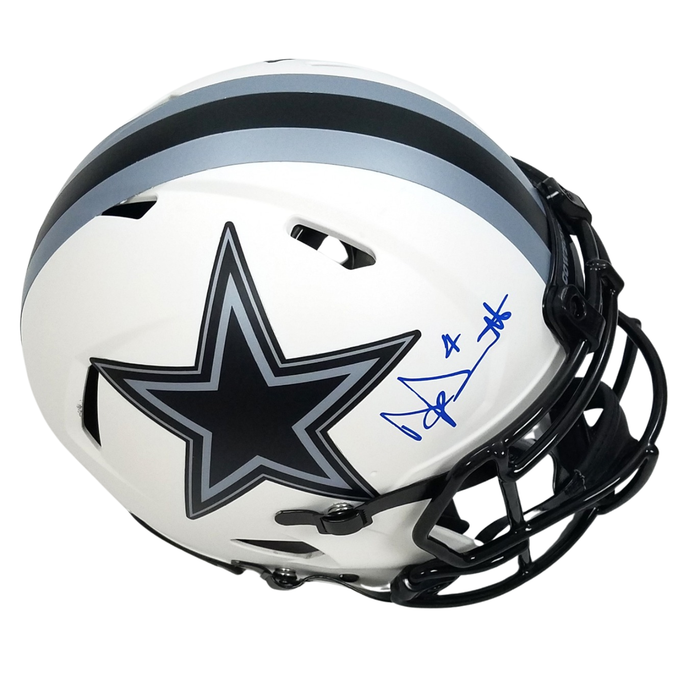 Dak Prescott Signed Dallas Cowboys Riddell Authentic Lunar Eclipse Full Size Helmet - Beckett-Powers Sports Memorabilia