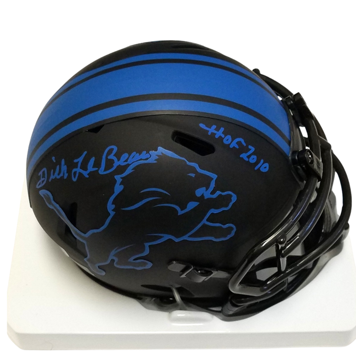 Dick LeBeau Signed Detroit Lions Riddell Eclipse Mini Helmet W/ HOF 2010 - Beckett-Powers Sports Memorabilia