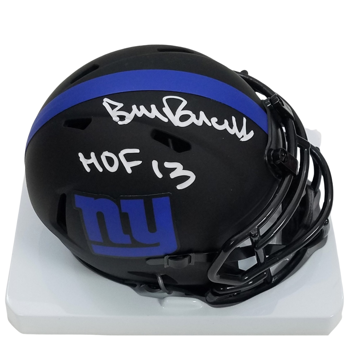 Bill Parcells Autographed New York Giants Riddell Eclipse Mini Helmet W/ HOF 13 Beckett Witnessed-Powers Sports Memorabilia