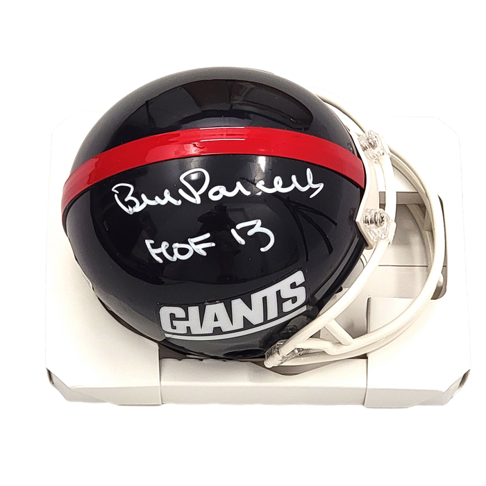 Bill Parcells Signed New York Giants Riddell Mini Helmet W/ HOF 13 - Beckett-Powers Sports Memorabilia