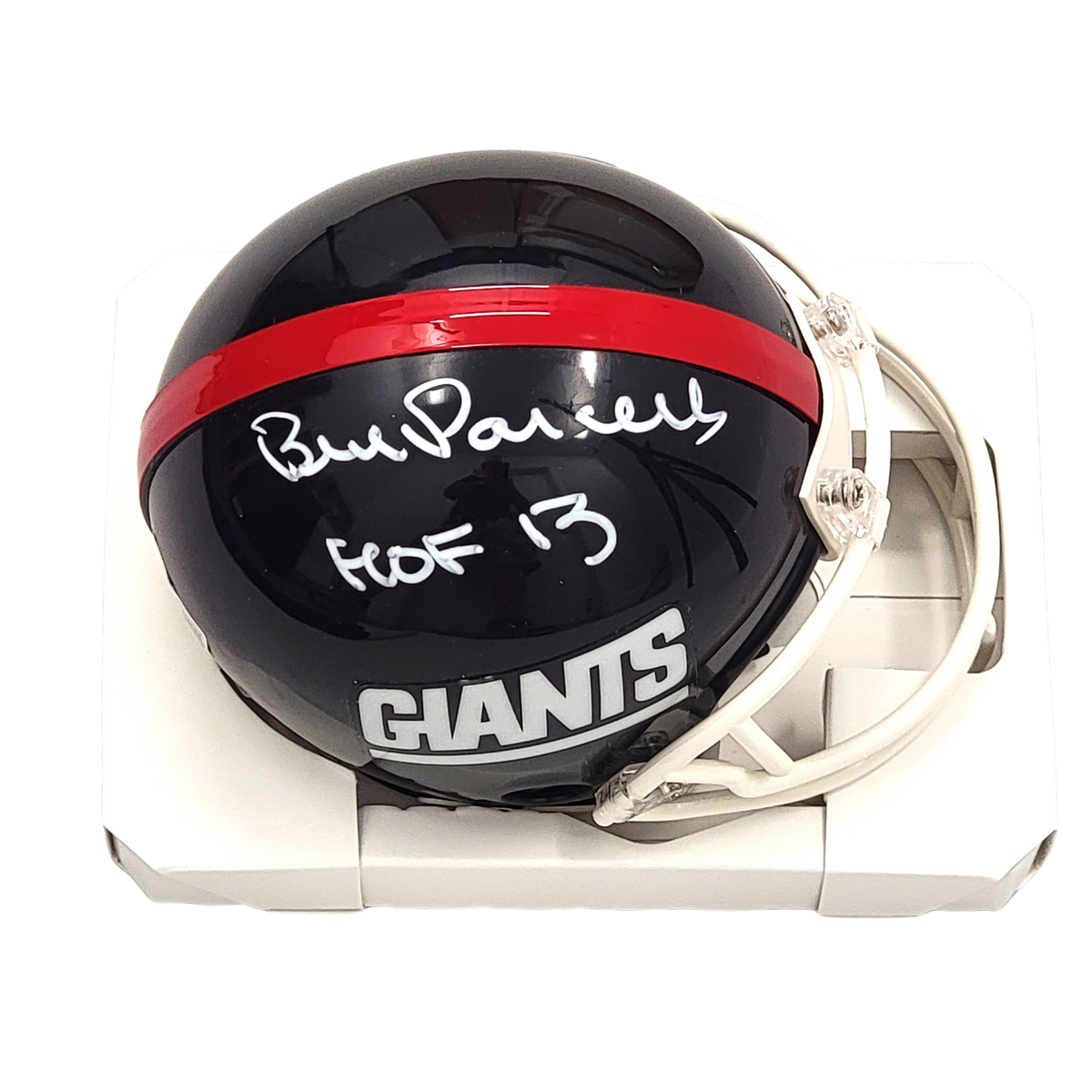 Bill Parcells Autographed New York Giants Riddell Mini Helmet W/ HOF 13 Beckett Witnessed-Powers Sports Memorabilia
