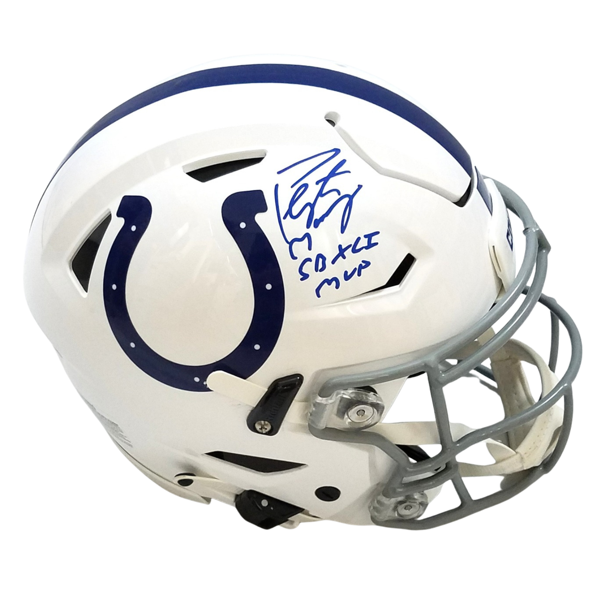 Peyton Manning Autographed Indianapolis Colts Riddell Speed Flex Helmet W/ SB XLI MVP Fanatics Authentic-Powers Sports Memorabilia