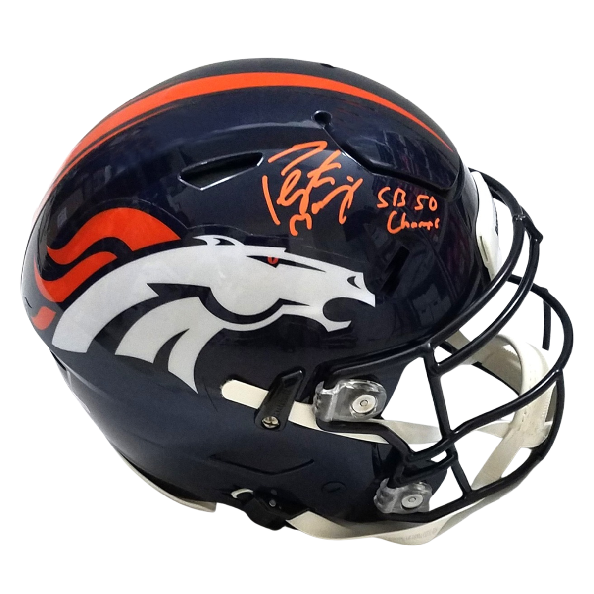 Peyton Manning Autographed Denver Broncos Riddell Speed Flex Helmet W/ SB 50 Champs Fanatics Authentic-Powers Sports Memorabilia