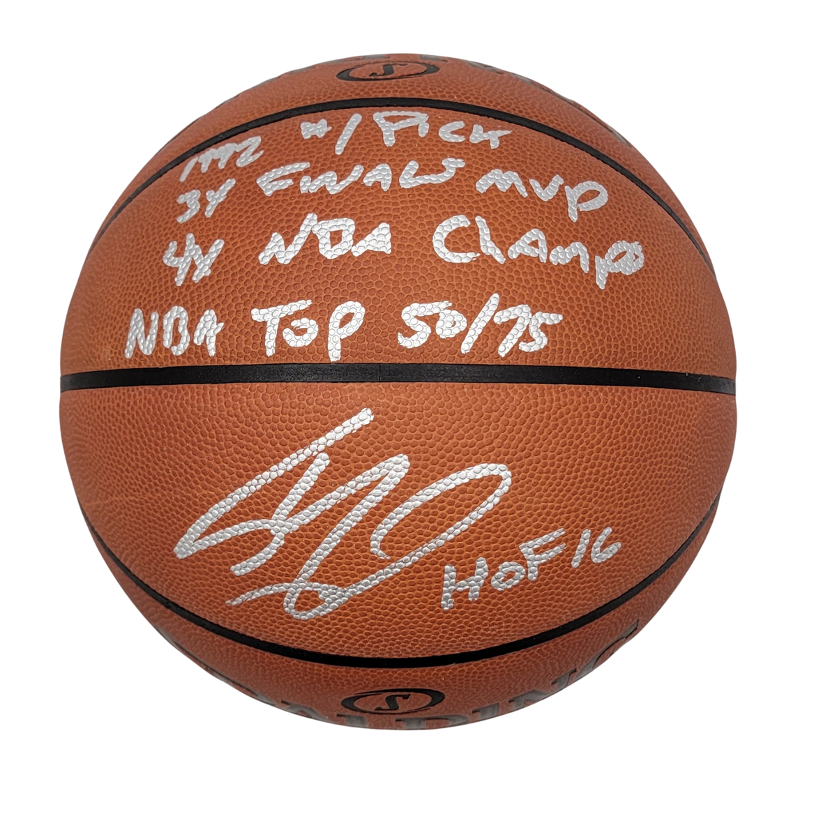 Shaquille O'Neal Autographed Los Angeles Lakers Heat Magic NBA Game Basketball W/ Multiple Inscriptions Beckett Witnessed-Powers Sports Memorabilia