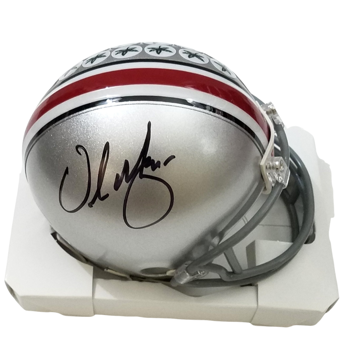 Urban Meyer Autographed Ohio State Riddell Mini Helmet Beckett Witnessed-Powers Sports Memorabilia