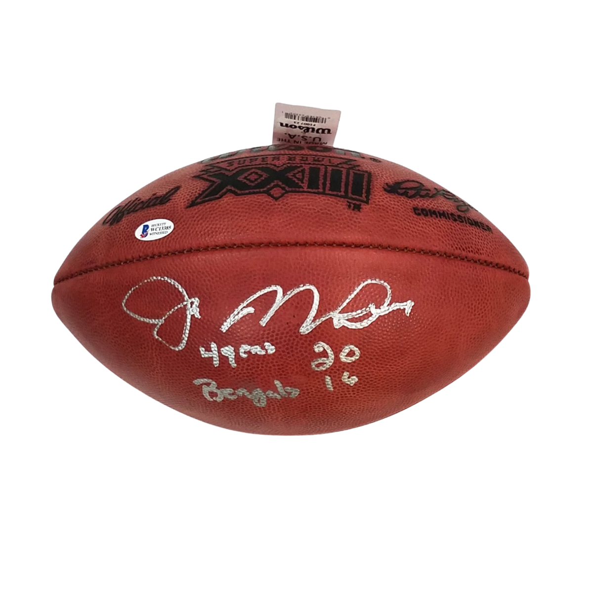 Joe Montana Autographed San Francisco 49ers Super Bowl XXIII Football W/ 49ers 20 Bengals 16 Beckett Witnessed-Powers Sports Memorabilia