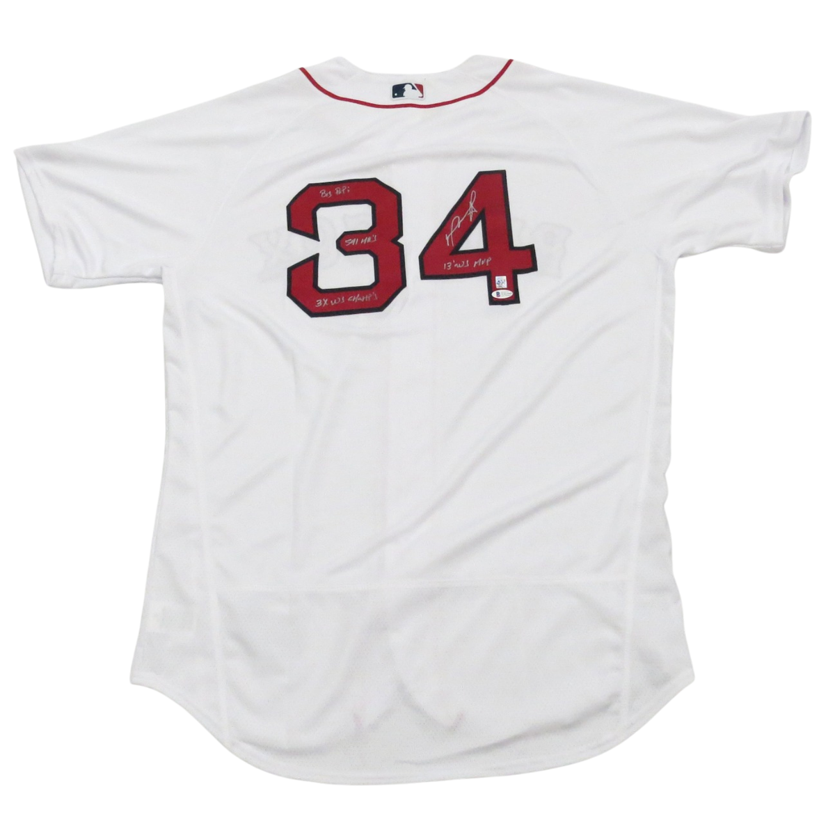 David Ortiz Autographed Boston Red Sox Authentic Majestic Jersey W/ Big Papi 541 HR's 3X WS Champs & 13 WS MVP Beckett Witnessed-Powers Sports Memorabilia