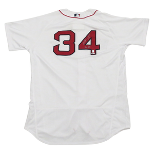 David Ortiz Autographed Boston Red Sox Majestic White Authentic Jersey W/Big Papi Beckett Witnessed-Powers Sports Memorabilia