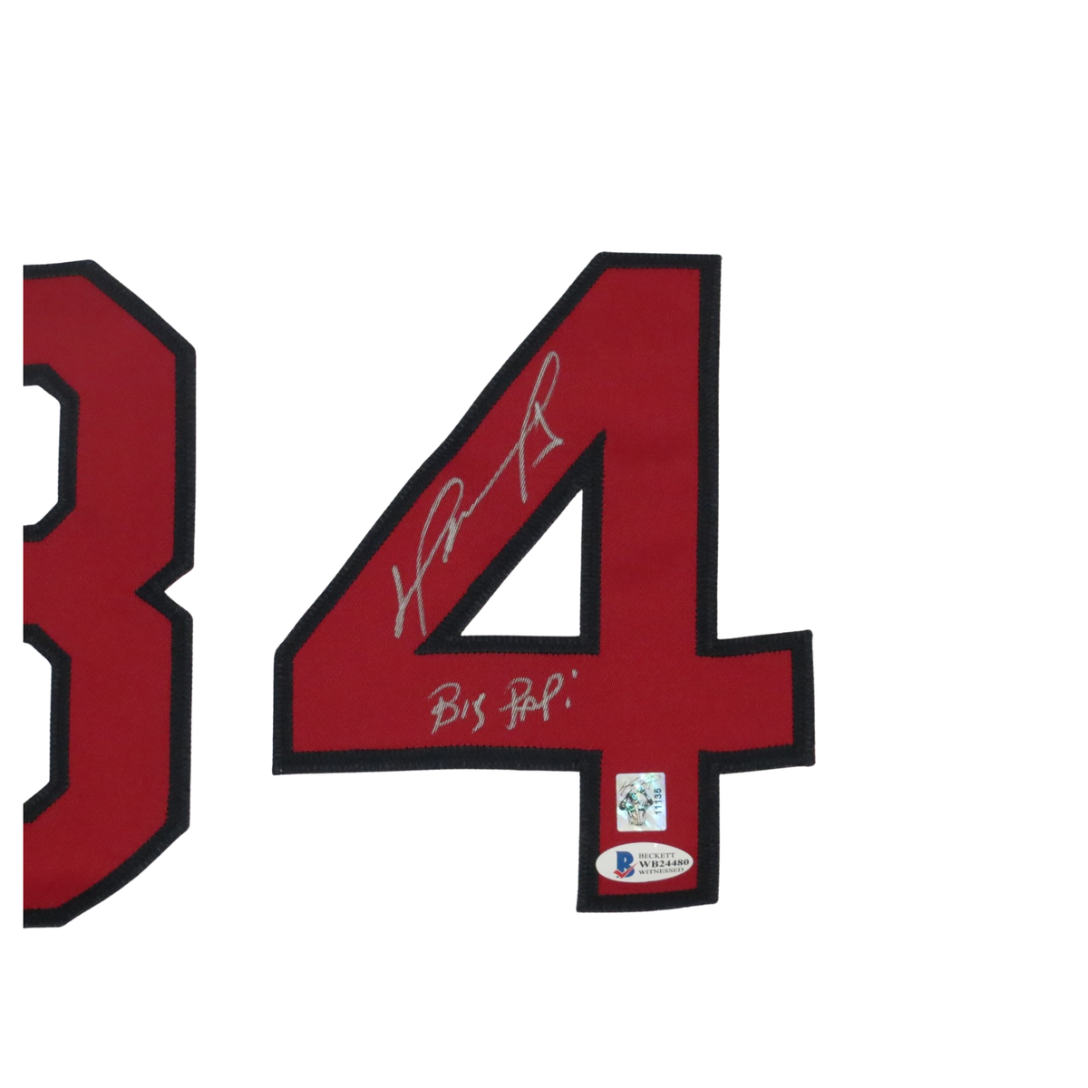 David Ortiz Autographed Boston Red Sox Majestic White Authentic Jersey W/Big Papi Beckett Witnessed-Powers Sports Memorabilia
