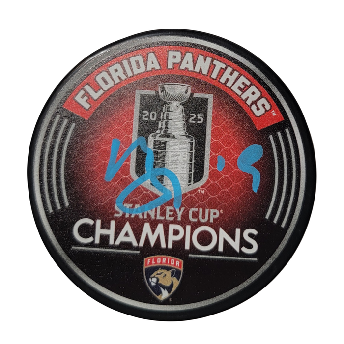 Matthew Tkachuk Signed Florida Panthers 2025 Stanley Cup Champions Puck JSA-Powers Sports Memorabilia