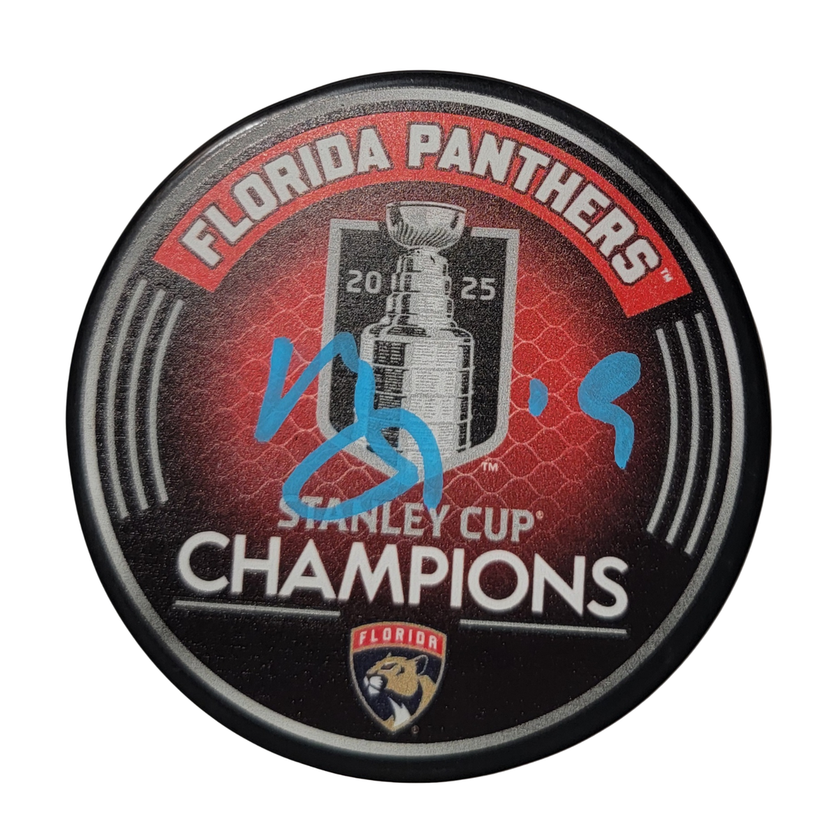 Matthew Tkachuk Signed Florida Panthers 2025 Stanley Cup Champions Puck JSA-Powers Sports Memorabilia