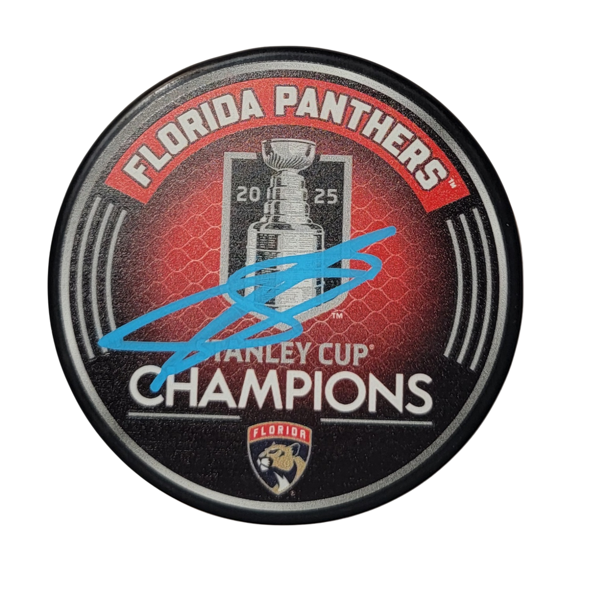 Sergei Bobrovsky Signed Florida Panthers 2025 Stanley Cup Champions Puck - Beckett-Powers Sports Memorabilia