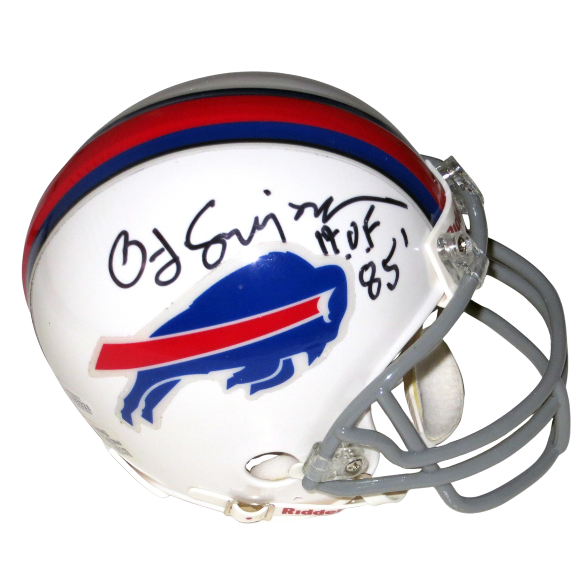 O.J. Simpson Autographed Buffalo Bills Mini Helmet W/ HOF 85 Beckett Authenticated-Powers Sports Memorabilia