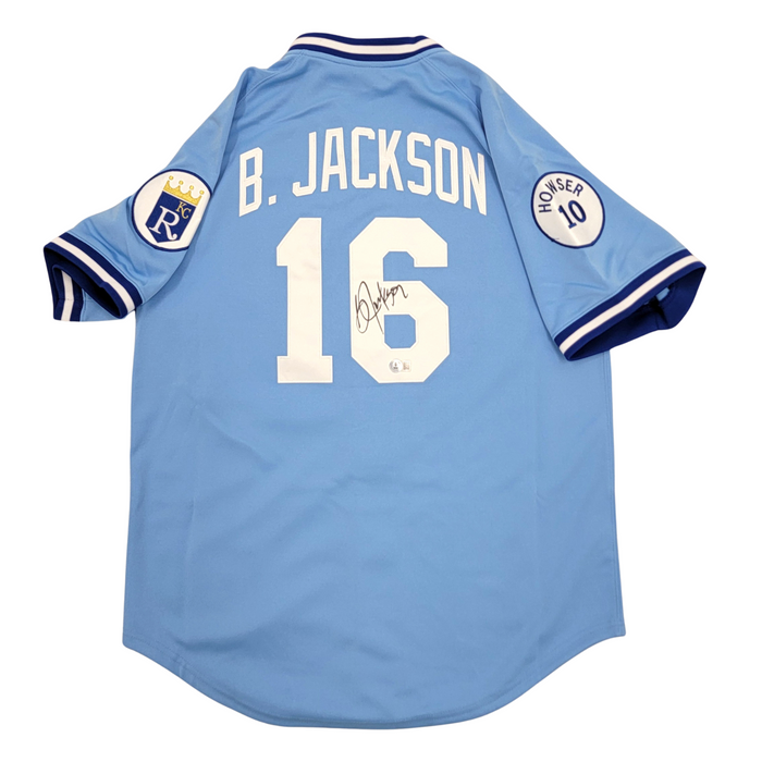 Bo Jackson Signed Kansas City Royals 1987 Blue M&N Authentic Jersey - Beckett-Powers Sports Memorabilia