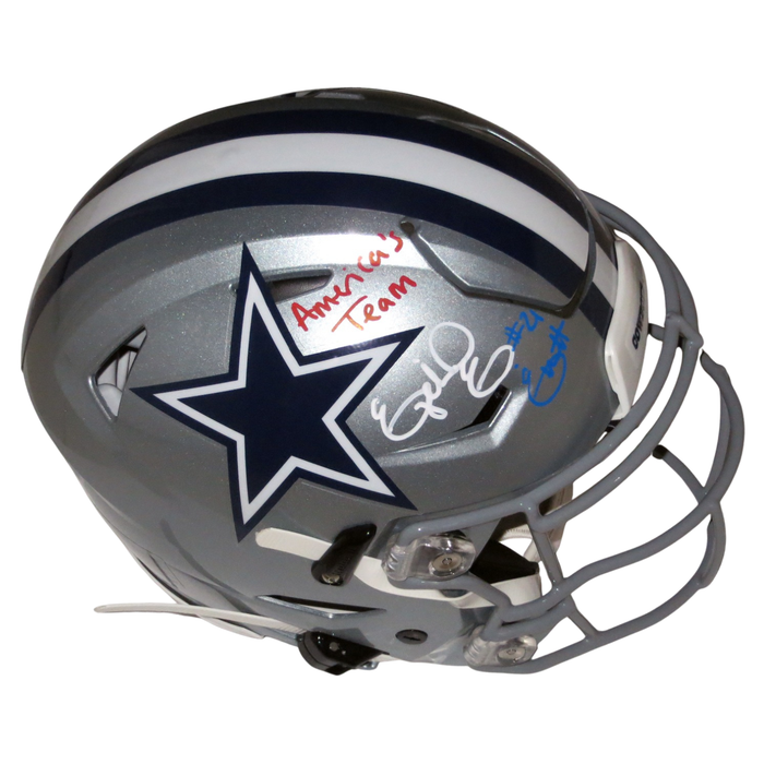 Ezekiel Elliott Signed Dallas Cowboys Riddell Speed Flex Authentic Full Size Helmet W/America's Team - Beckett-Powers Sports Memorabilia