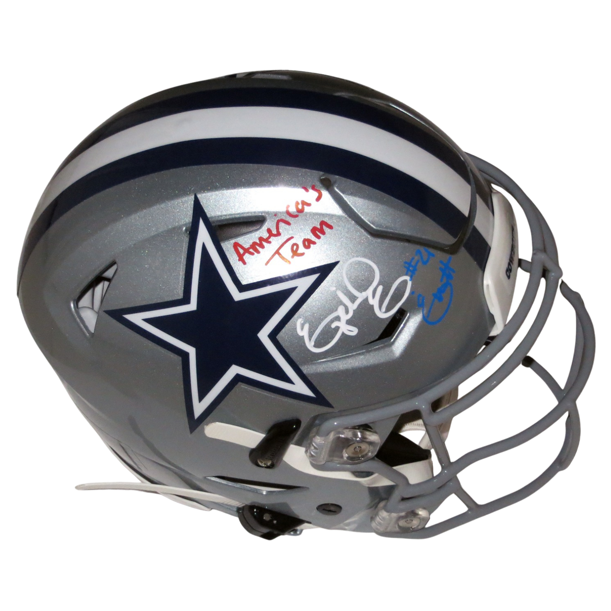 Ezekiel Elliott Autographed Dallas Cowboys Riddell Speed Flex Authentic Helmet W/America's Team Beckett Witnessed-Powers Sports Memorabilia