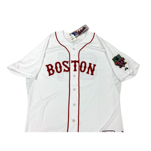 David Ortiz Autographed Boston Red Sox Majestic White Authentic Jersey Beckett Witnessed-Powers Sports Memorabilia