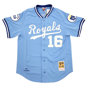 Bo Jackson Signed Kansas City Royals 1987 Blue M&N Authentic Jersey - Beckett-Powers Sports Memorabilia