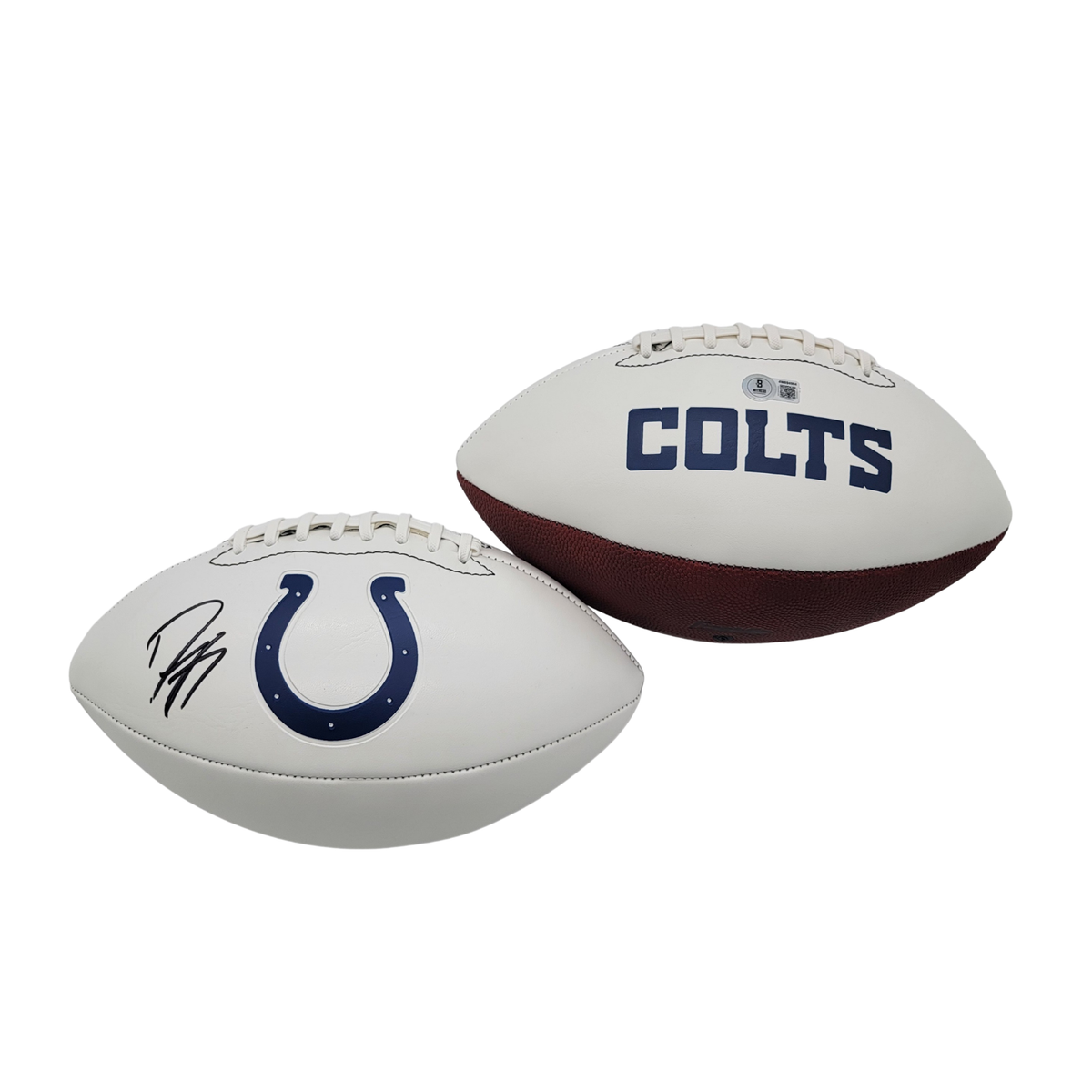 Dwight Freeney Signed Indianapolis Colts Logo Football - Beckett-Powers Sports Memorabilia