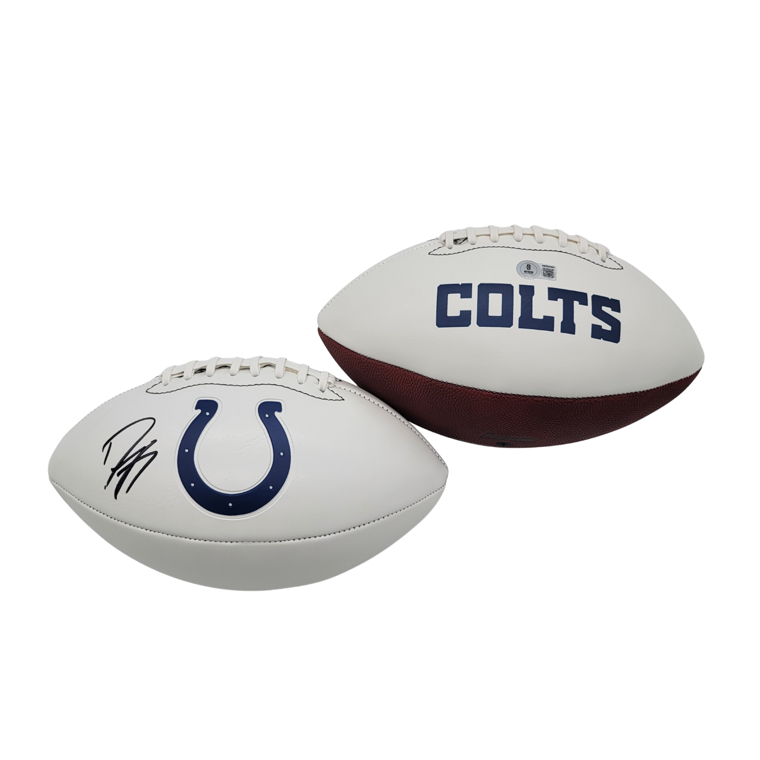 Dwight Freeney Signed Indianapolis Colts Logo Football - Beckett-Powers Sports Memorabilia