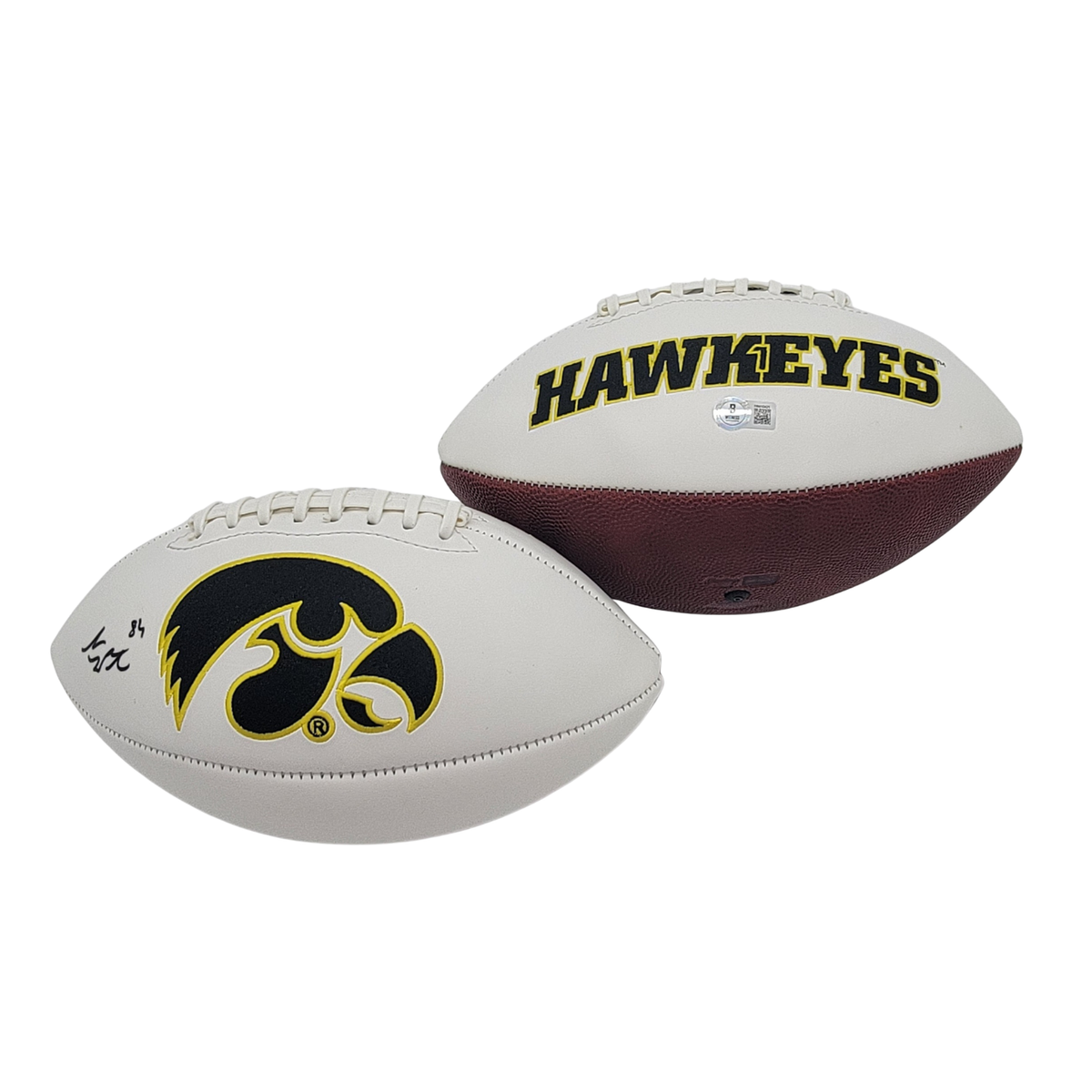 Iowa Hawkeyes Signed Logo Football - Sam LaPorta Signed | - Beckett-Powers Sports Memorabilia