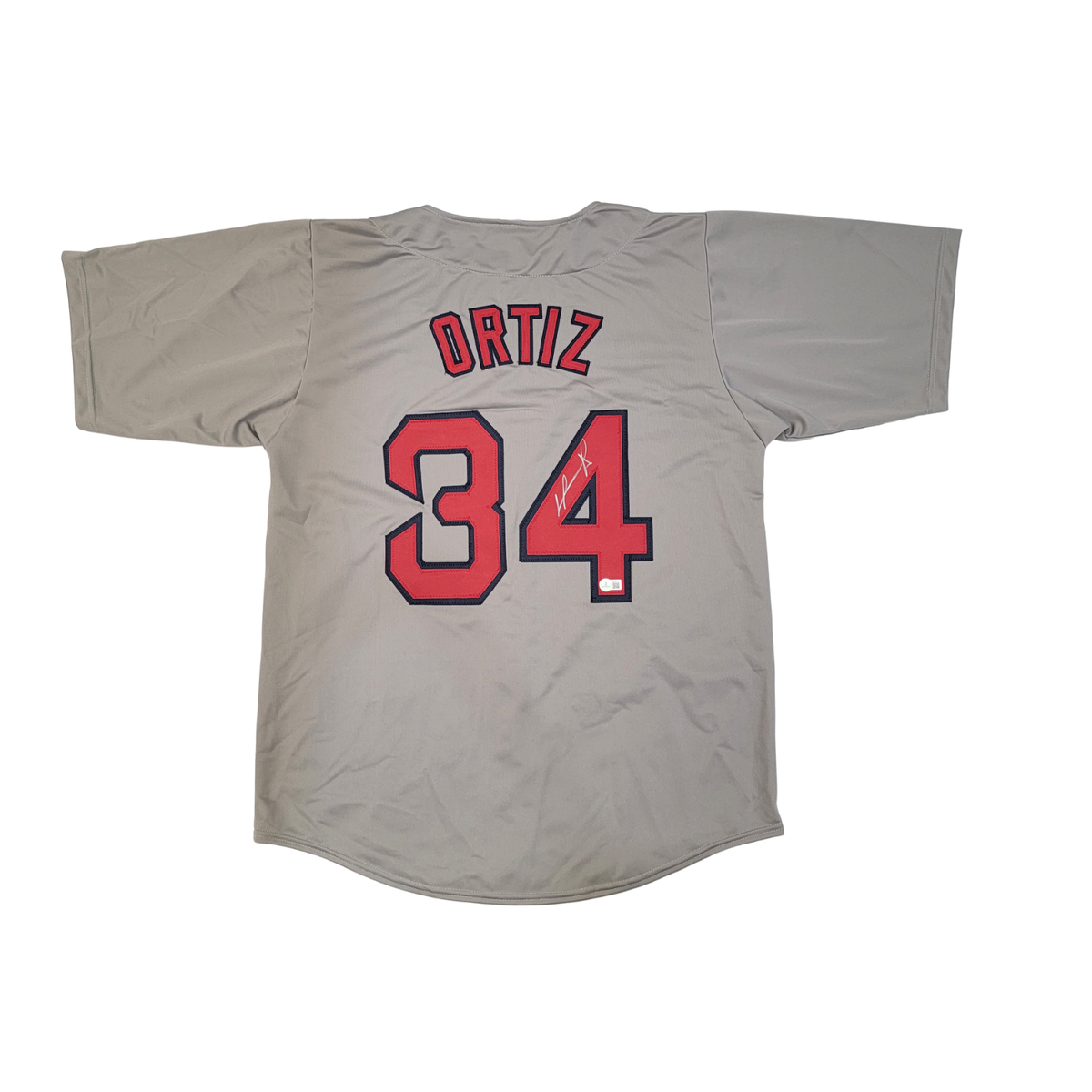 David Ortiz Signed Boston Red Sox Grey Pro Style Jersey - Beckett-Powers Sports Memorabilia