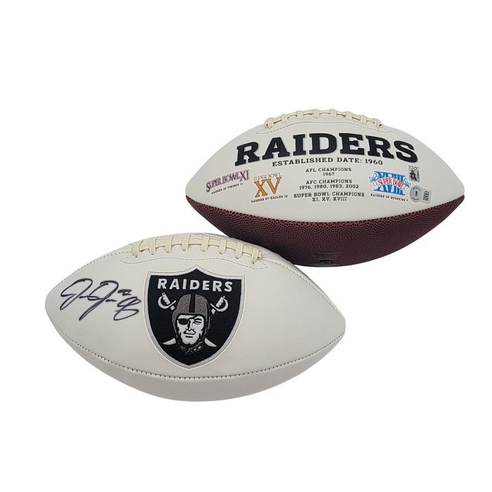 Josh Jacobs Signed Las Vegas Oakland Raiders Logo Football - Beckett-Powers Sports Memorabilia