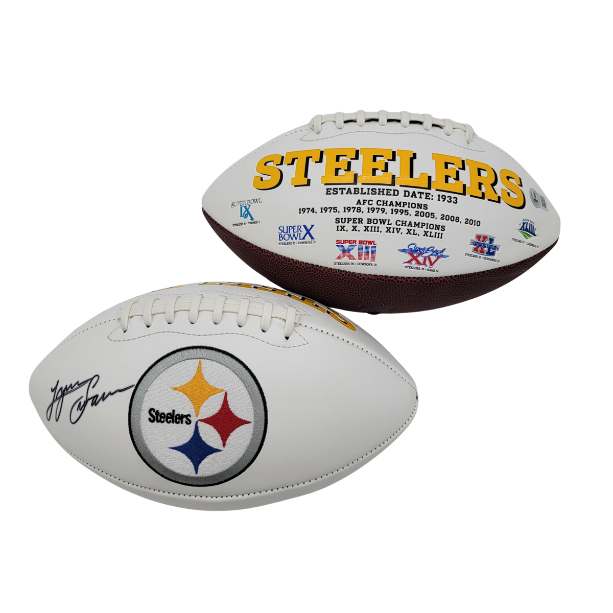 Lynn Swann Signed Pittsburgh Steelers Logo Football - Beckett-Powers Sports Memorabilia