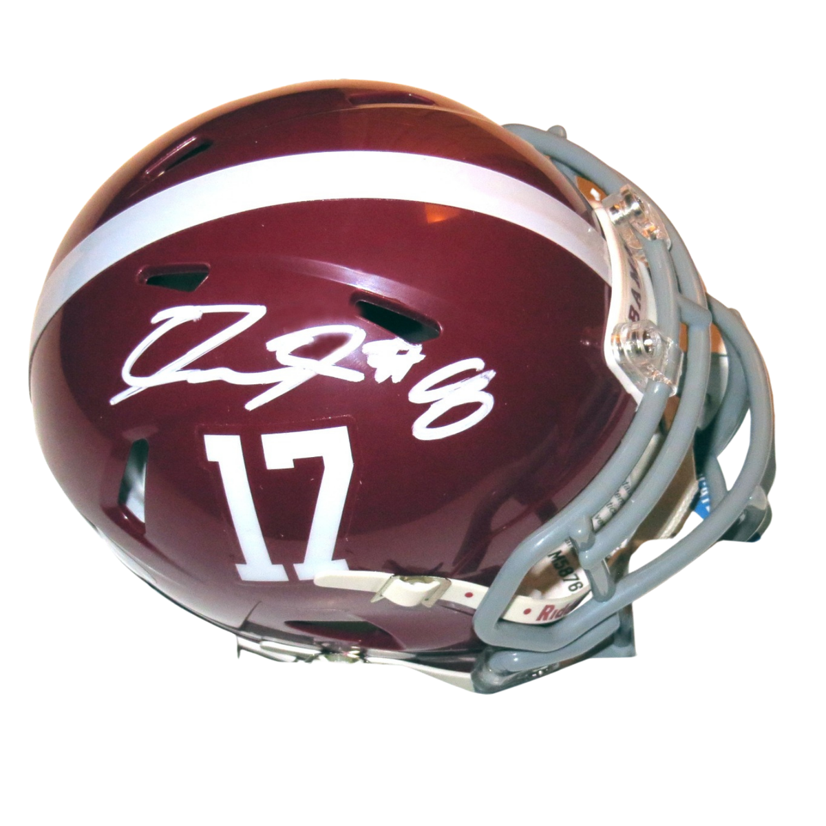 Josh Jacobs Autographed Alabama Crimson Tide Mini Helmet Beckett Witnessed-Powers Sports Memorabilia