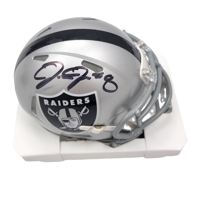 Josh Jacobs Signed Las Vegas Oakland Raiders Speed Mini Helmet - Beckett-Powers Sports Memorabilia