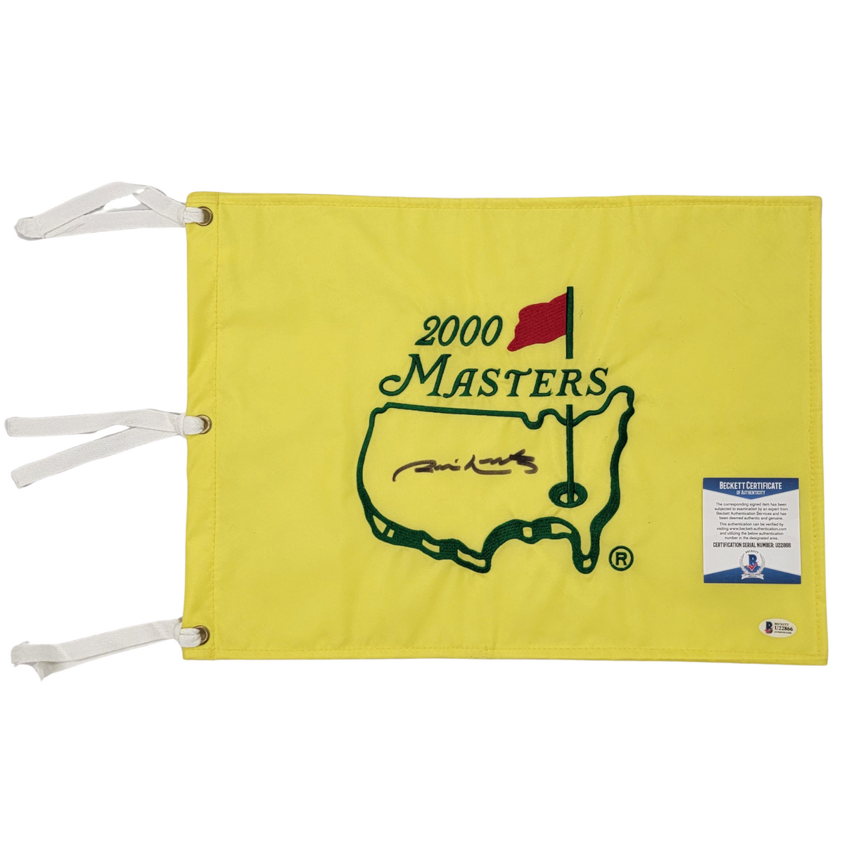 Jim Nantz Signed 2000 Masters Pin Flag - Beckett-Powers Sports Memorabilia