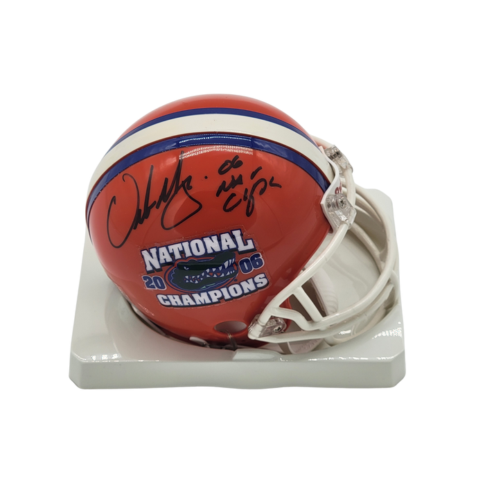 Urban Meyer Signed Florida Gators 2006 National Champions Mini Helmet W/ 06 NATL Champs Beckett-Powers Sports Memorabilia