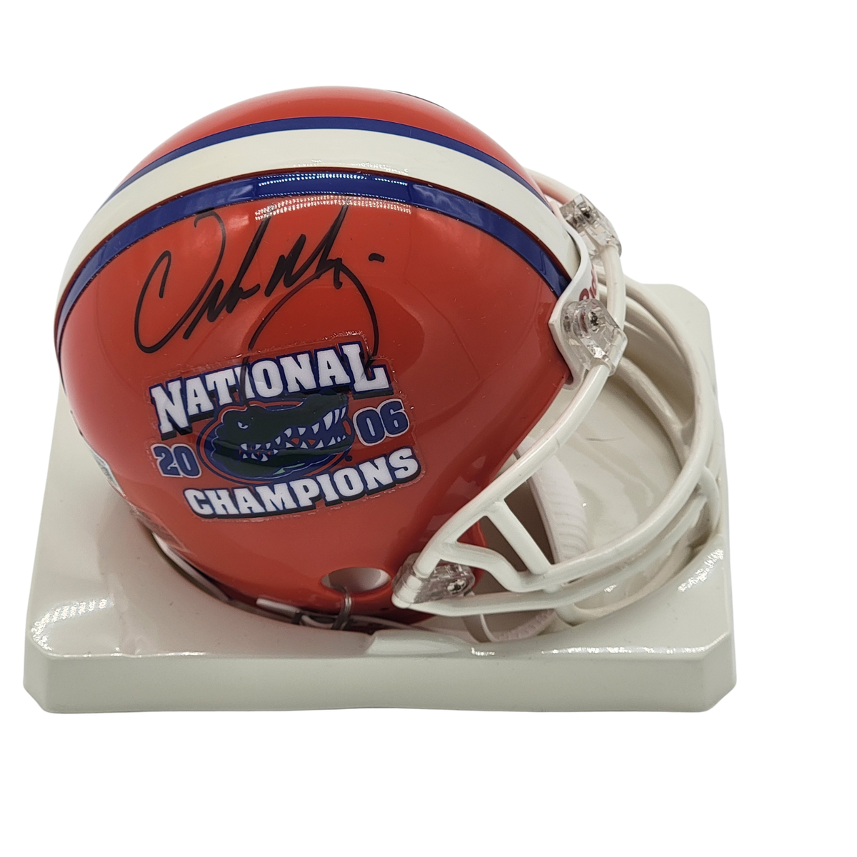 Urban Meyer Autographed Florida Gators 2006 National Champions Mini Helmet Beckett Authenticated-Powers Sports Memorabilia