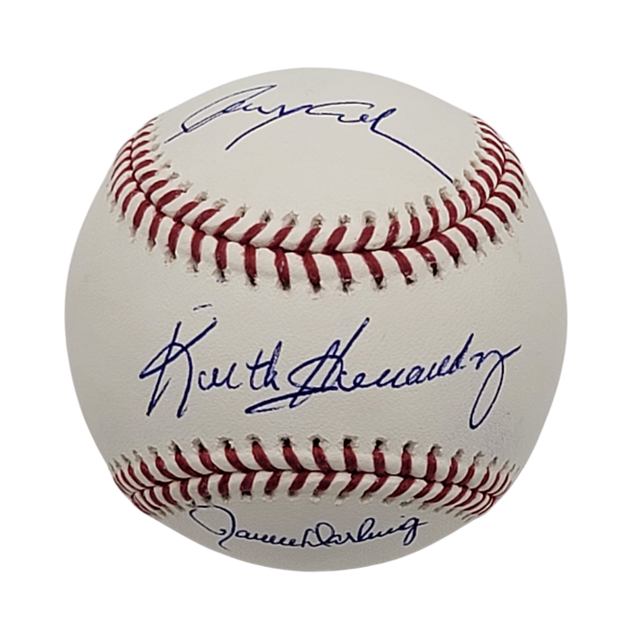 Gary Cohen Keith Hernandez Ron Darling GKR Signed New York Mets MLB Baseball Beckett-Powers Sports Memorabilia