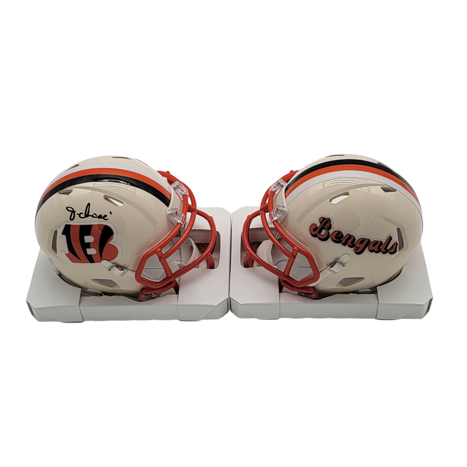 Ja'Marr Chase Signed Cincinnati Bengals Retro Mini Helmet - Beckett-Powers Sports Memorabilia