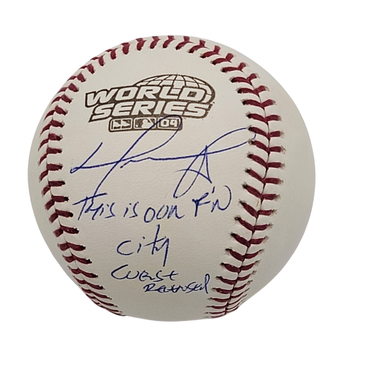 David Ortiz Signed Boston Red Sox 2004 World Series Baseball W/ This is our F'n City & Curse Reversed - Beckett-Powers Sports Memorabilia