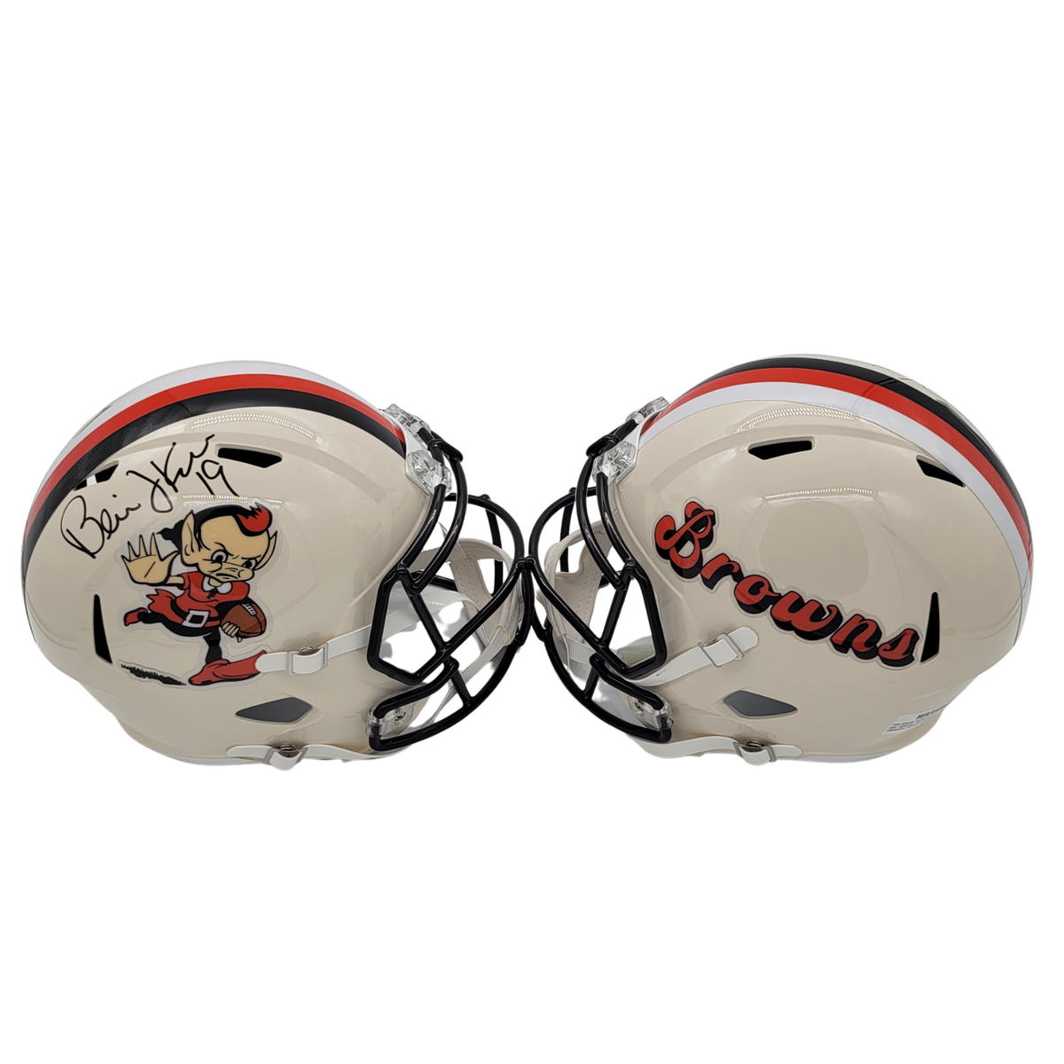 Bernie Kosar Signed Cleveland Browns Replica Retro Full Size Helmet - Beckett-Powers Sports Memorabilia