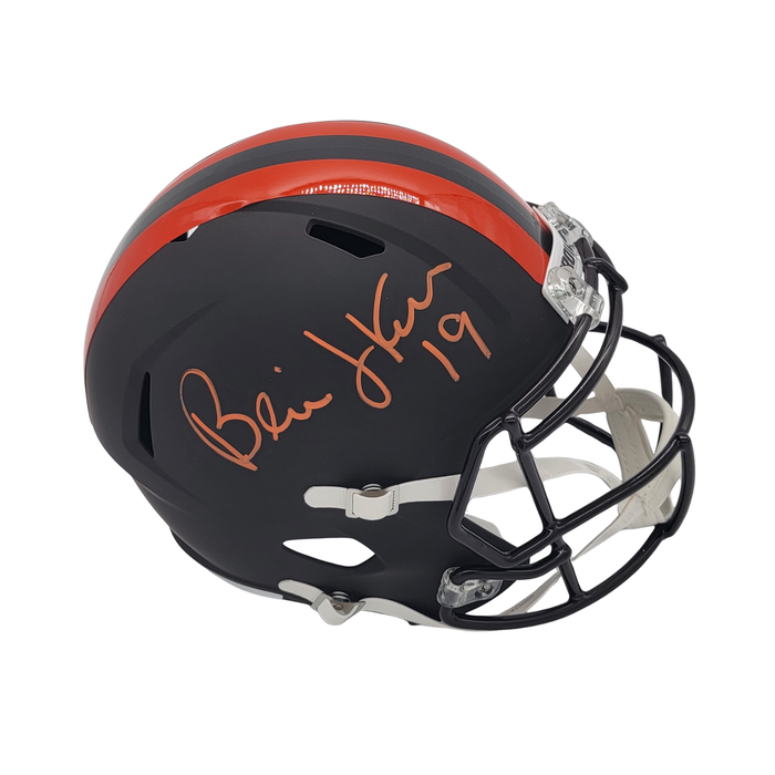 Bernie Kosar Signed Cleveland Browns 2025 Black ALT Replica Full Size Helmet - Beckett-Powers Sports Memorabilia
