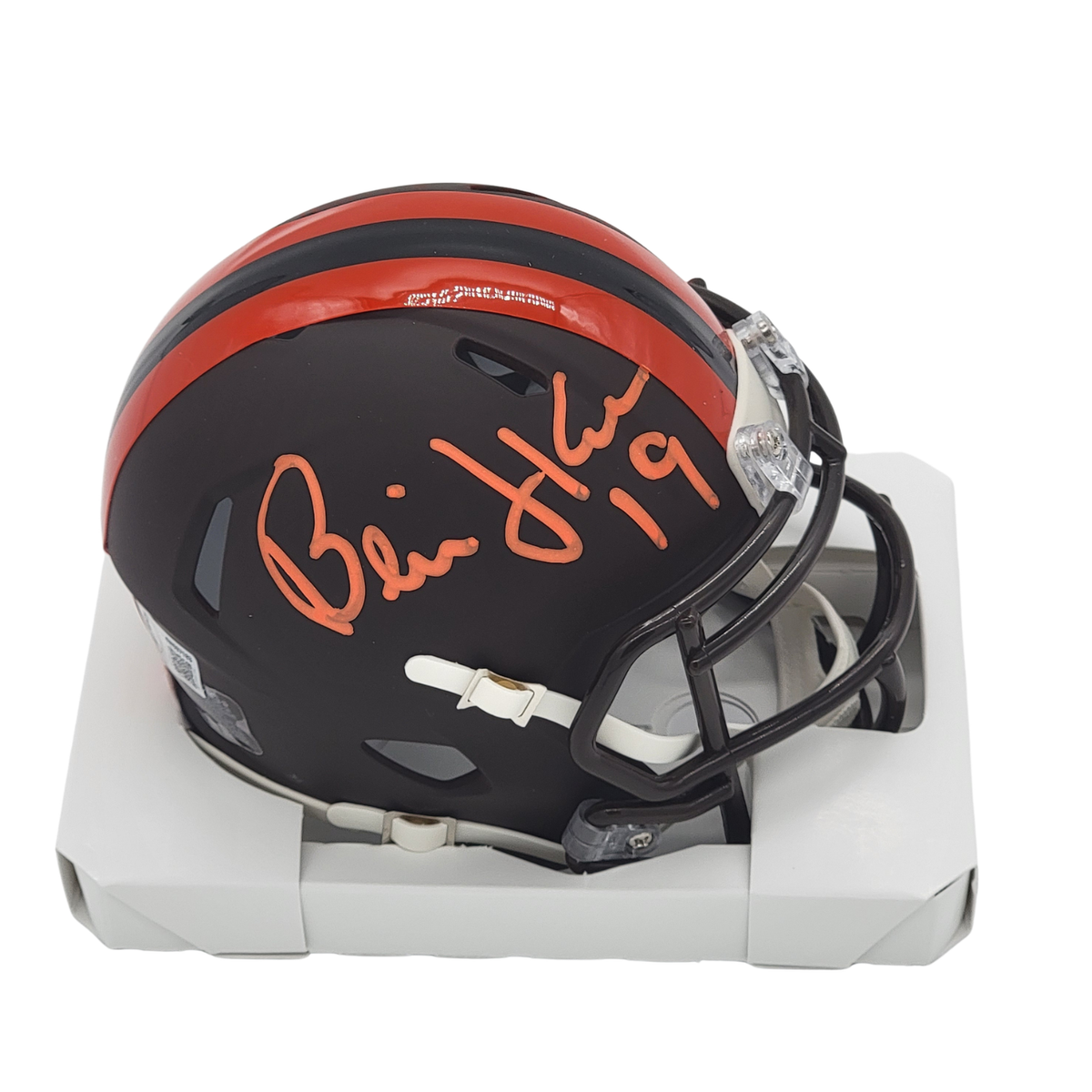Bernie Kosar Signed Cleveland Browns Black ALT Mini Helmet - Beckett-Powers Sports Memorabilia